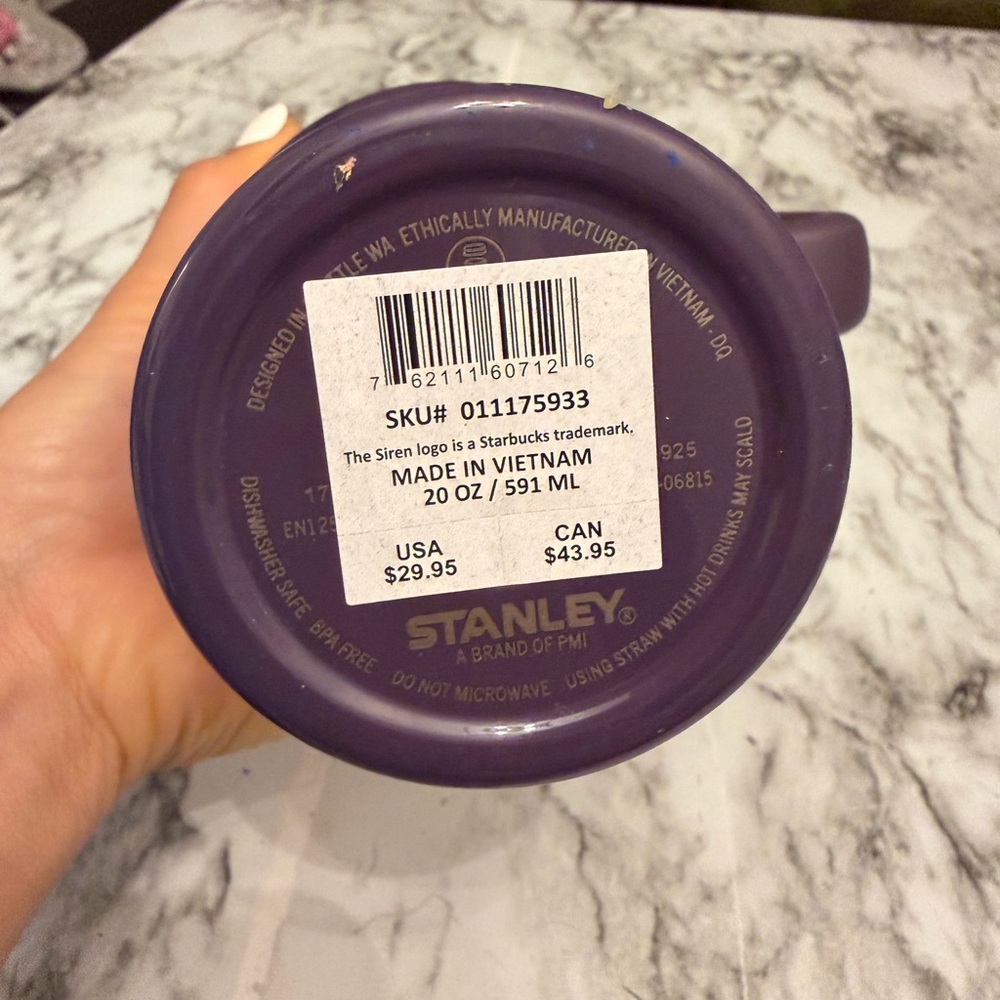 Stanley Purple Travel Mug with Handle and Straw - Picture 4 of 5
